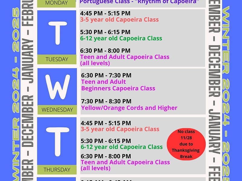 November Schedule